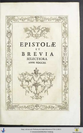 Epistolae Et Brevia Selectiora Anni MDCCXI.
