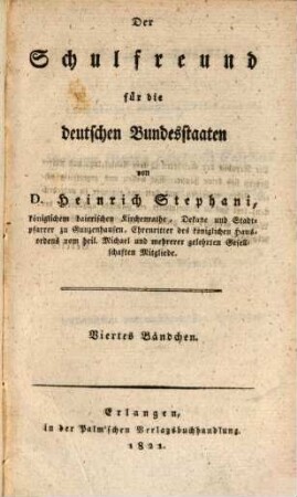 Der baierische Schulfreund : eine Zeitschrift. 14. 1821