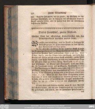 Drittes Hauptstück, zweiter Abschnitt. Welcher Theil des öffentlichen Gottesdienstes von den Frauenspersonen verrichtet werden konte.