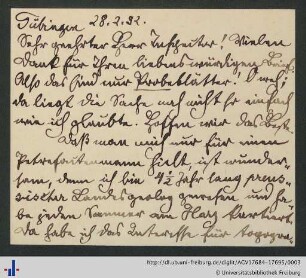 Postkarte vom 28.02.1892.