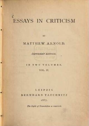 Essays in criticism. 2