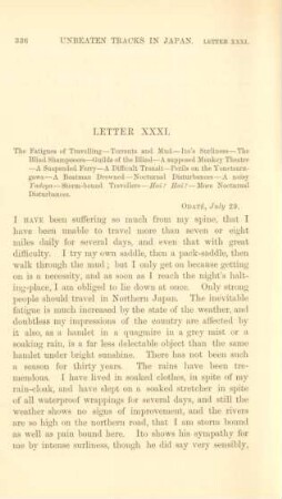 Letter XXXI. The fatigues of travelling ...