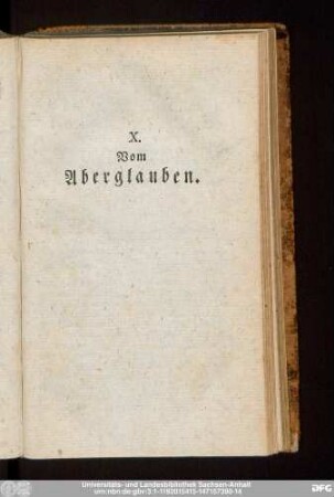 X. Vom Aberglauben.