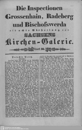 Parochie Peritz (Beschluß), Das Filial Wülknitz, Ober-Lichtenau : 25. Lieferung