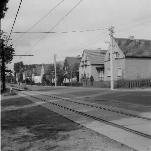 Dresden, eingleisige Straßenbahnstrecke, Hellerau