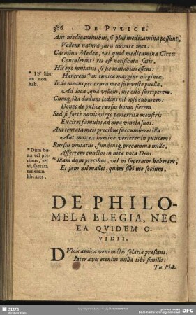 De Philomela Elegia, Nec Ea Quidem Ovidii