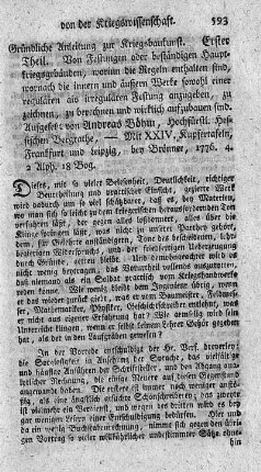 Gründliche Anleitung zur Kriegsbaukunst. T.1.