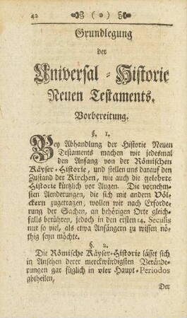 Grundlegung der Universal-Historie Neuen Testaments