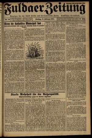Erste Ausgabe vom Freitag, den 13. Februar 1931.