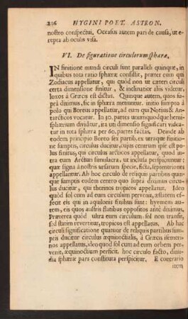VI. De figuratione circulorum sphaerae.