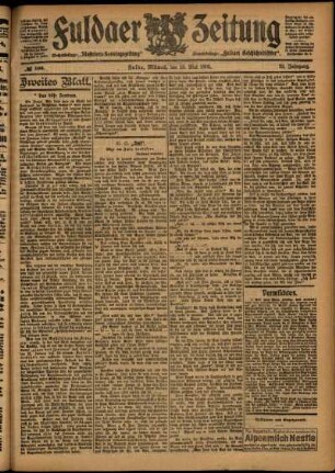 Zweite Ausgabe vom Mittwoch, den 10. Mai 1905.