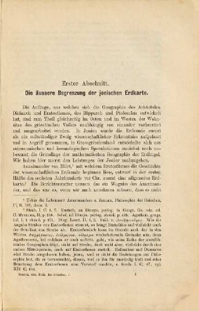 Geschichte der wissenschaftlichen Erdkunde der Griechen, 1. Abth. 1. Die Geographie der Jonier