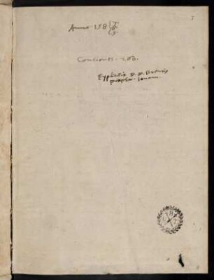 Ir, Anno 1587/8/9. Conciones 260. Explicuit D. D. Brentius Prophet. Jonam.