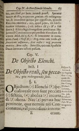 Cap. V. De Objecto Elenchi.