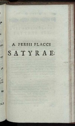 A. Persii Flacci Satyrae.