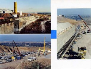 Engelbergbasistunnel Montage des Förderbandes zum Abtransport des Erd- und Felsausbruchs aus dem Tunnel