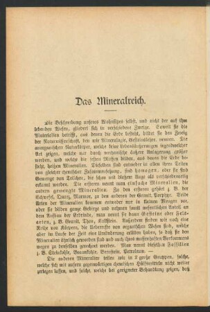 Das Mineralreich.