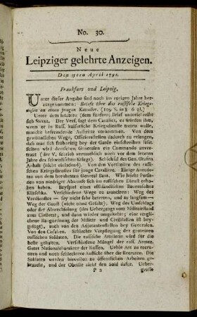 No. 30. Den 15ten April 1791.