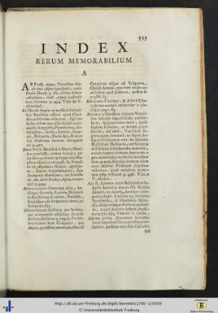 Index rerum memorabilium.