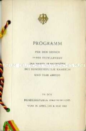 Programmheft zum Staatsbesuch des Präsidenten der Bundesrepublik Kamerun in der Bundesrepublik Deutschland vom 29. April bis 3. Mai 1963