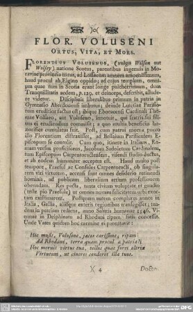 Flor. Voluseni Ortus, Vita, Et Mors