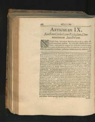 Articulus IX. Sanctam Catholicam Ecclesiam, Communionem Sanctorum.