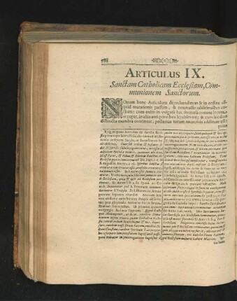 Articulus IX. Sanctam Catholicam Ecclesiam, Communionem Sanctorum.
