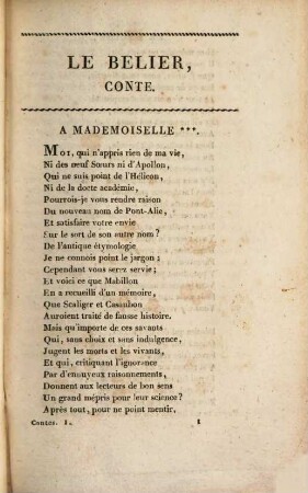 Contes d'Antoine Hamilton, 1. Le Belier. Fleur d'Épine. L'Enchanteur Faustus