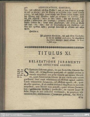 Titulus XI. De Relaxatione Iuramenti Ad Effectum Agendi
