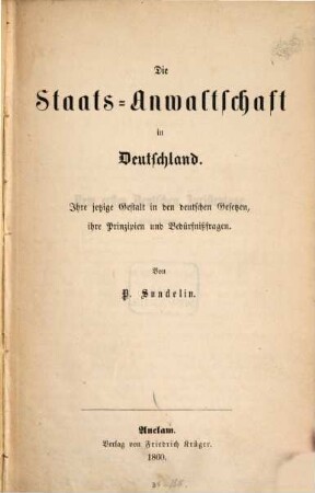 Die Staats-Anwaltschaft in Deutschland