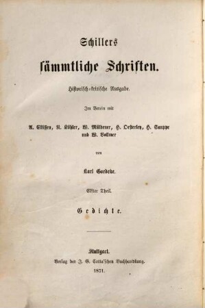 Schillers sämmtliche Schriften : historisch-kritische Ausgabe. 11, Gedichte