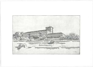 Abel, Adolf; Stuttgart - Uhlandhöhe (Baden-Württemberg); Museum der vaterländischen Altertümer - Perspektive (Planfoto)