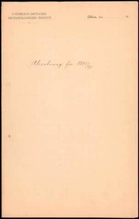 Abrechnung 1890/1891