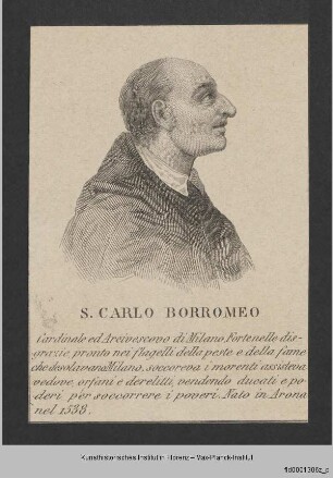 Folge von Bildnissen : Männerbildnisse, Gelehrte, Schriftsteller und Geistliche : Bildnis des Carlo Borromeo