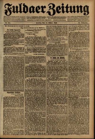 Ausgabe vom Freitag, den 15. März 1918.