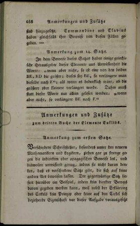 Anmerkungen und Zusätze zum dritten Buche der Elemente Euklids.