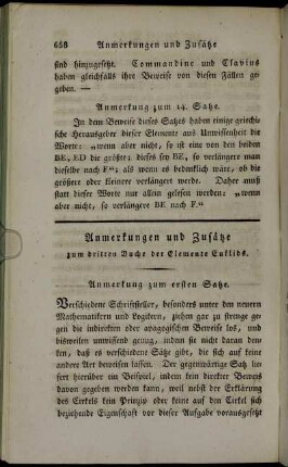 Anmerkungen und Zusätze zum dritten Buche der Elemente Euklids.