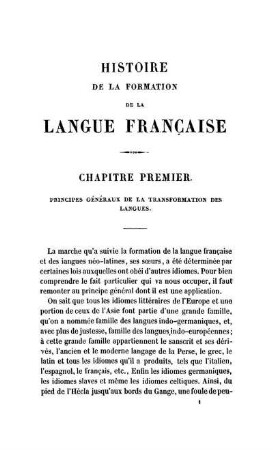Chapitre Premier. Principes Généraux De La Transformation Des Langues.