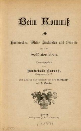 Beim Kommiß : Humoresken, Witze, Anekdoten und Gedichte aus dem Soldatenleben