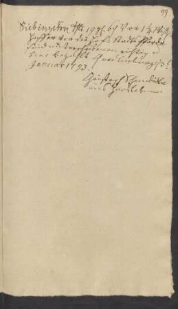 [Quittung] ... Quedlinburg [den] 3. Januar 1793.