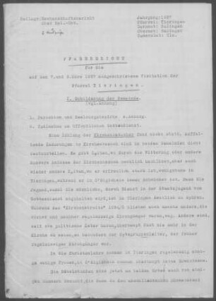 Tieringen-Oberdigisheim mit Diaspora: Pfarrbericht 1937
