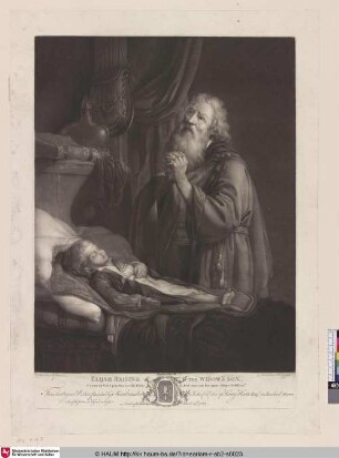 ELIJAH RAISING THE WIDOW´S SON. [Elias erweckt den todten Sohn der Wittwe]