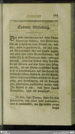 Siebente Abtheilung