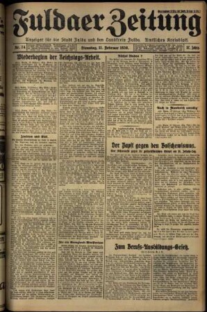 Ausgabe vom Dienstag, den 11. Februar 1930.