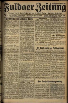 Ausgabe vom Dienstag, den 11. Februar 1930.