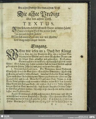 Die achte Predigt über den achten Verß