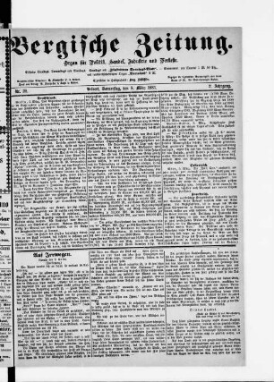 Bergische Zeitung. 1882-1888