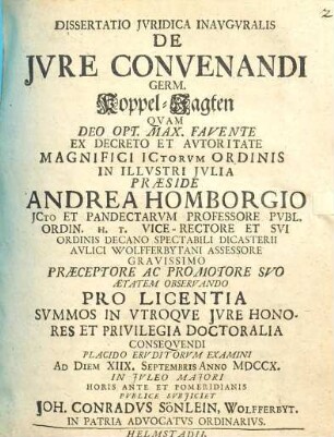 Dissertatio Jvridica Inavgvralis De Jvre Convenandi Germ. Koppel-Jagten