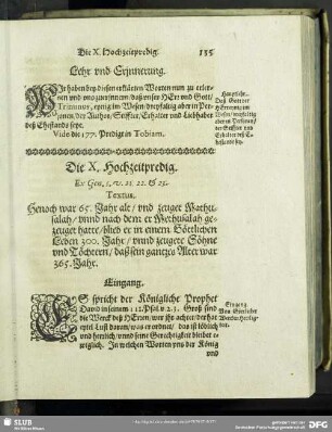 Die X. Hochzeitpredig. Ex Gen.5.v.21.22.et.23