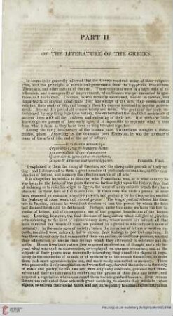 Part II: Of the literature of the Greeks
